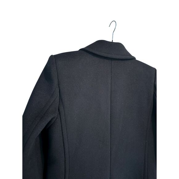 Mango Black Wool Long Peacoat Size XS - Picture 5 of 9